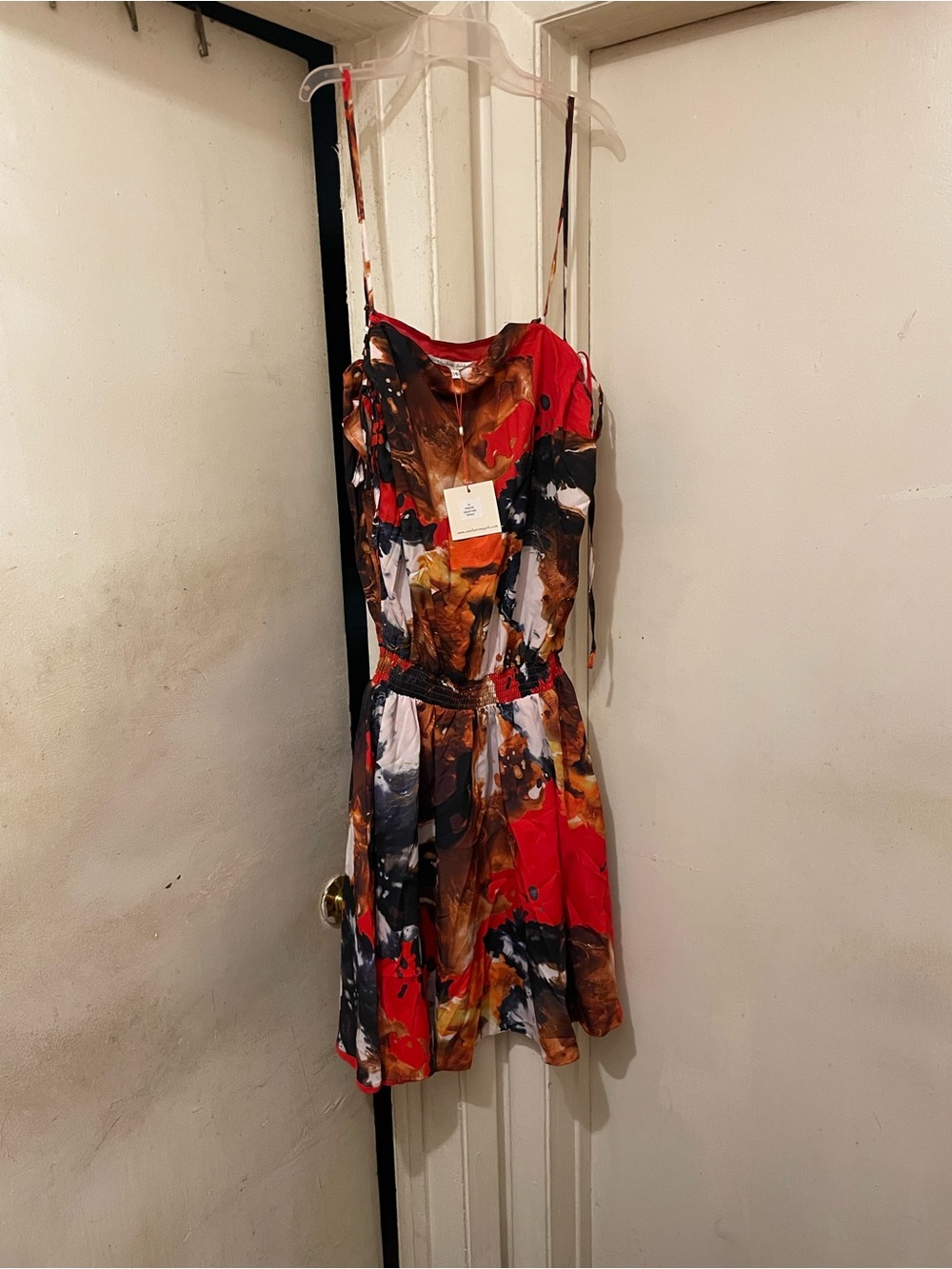 Elizabeth Amelia Women’s Size 14 Red Abstract Print Fit & Flare Dress